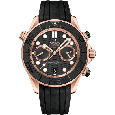Seamaster Diver 300M Master Co-Axial Chronograph 44 Sedna Gold / Black / Rubber