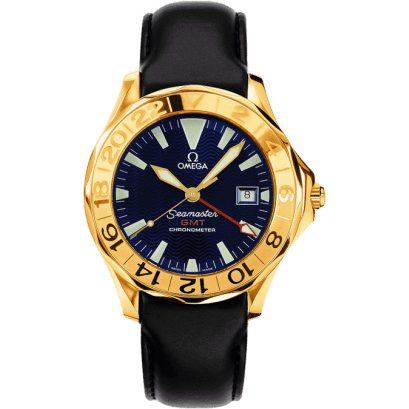 Seamaster Diver 300M Automatic 41 GMT Yellow Gold / Blue / Leather