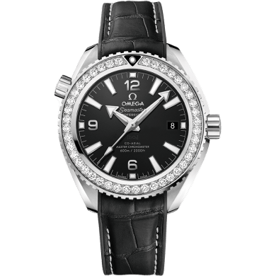 Seamaster Planet Ocean 600M Co-Axial 39.5 Master Chronometer Stainless Steel / Diamond / Black / Alligator