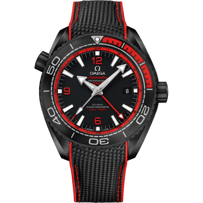 Seamaster Planet Ocean 600M Co-Axial 45.5 Master Chronometer GMT Deep Black Red