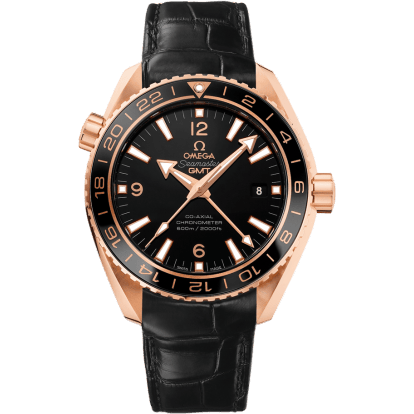 Seamaster Planet Ocean 600M Co-Axial 43.5 GMT Red Gold / Ceragold / Alligator