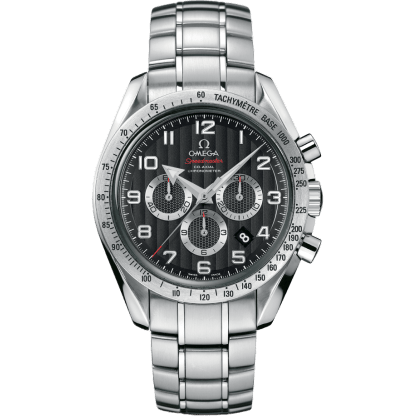 Speedmaster Broad Arrow 44.25 Stainless Steel / Black Stripes / Bracelet