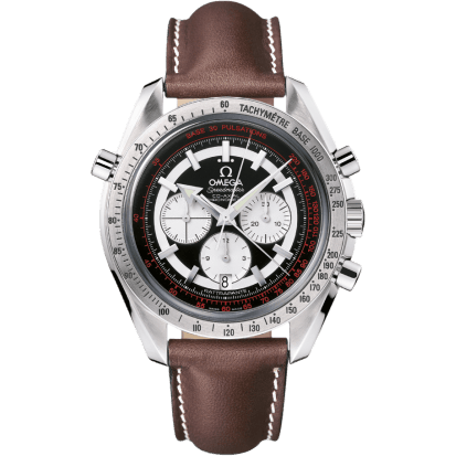 Speedmaster Broad Arrow Co-Axial Rattrapante Stainless Steel / Inverted Panda