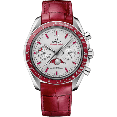 Speedmaster Moonphase Chronograph Master Chronometer Platinum / Silver / Ruby