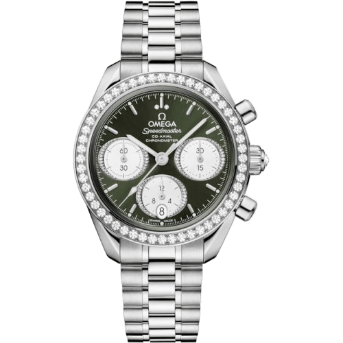 Speedmaster Date 38 Stainless Steel - Diamond / Green / Bracelet