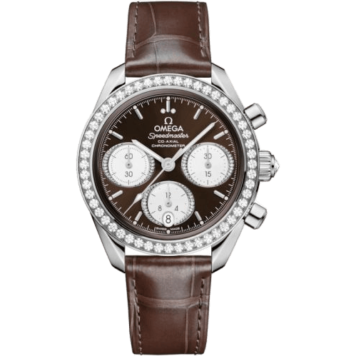 Speedmaster Date 38 Stainless Steel - Diamond / Brown