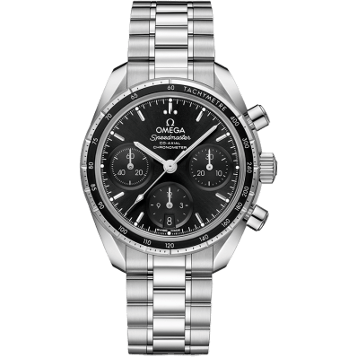Speedmaster Co-Axial 38 Stainless Steel / Black / Bracelet