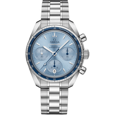 Speedmaster Co-Axial 38 Stainless Steel / Blue / Bracelet