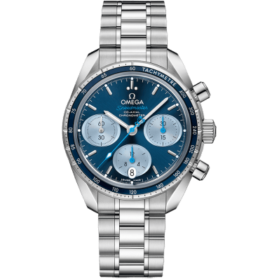 Speedmaster Co-Axial 38 Stainless Steel / Blue / Bracelet / Orbis