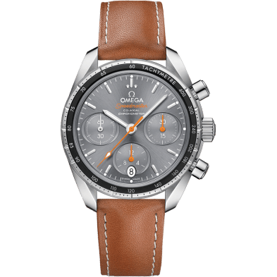 Speedmaster Co-Axial 38 Stainless Steel / Grey / Strap