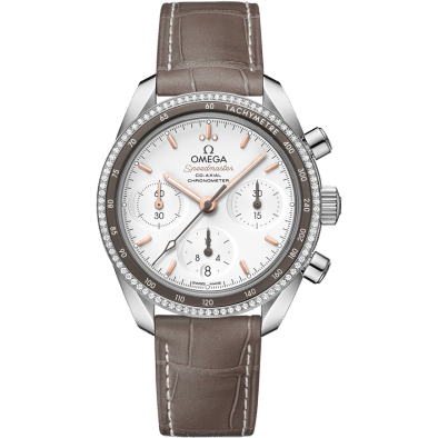 Speedmaster Co-Axial 38 Stainless Steel / Diamond / Silver / Strap