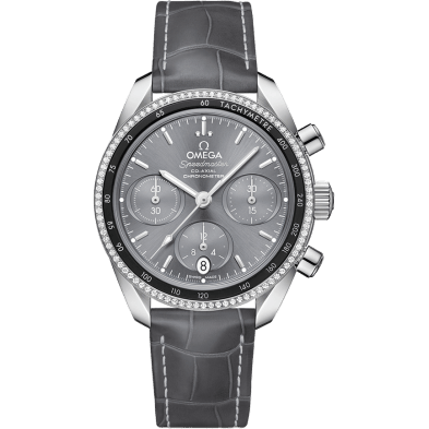 Speedmaster Co-Axial 38 Stainless Steel / Diamond / Grey / Strap