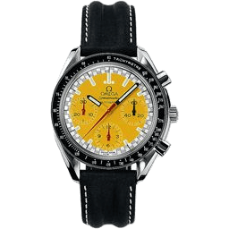 Speedmaster Reduced Stainless Steel / Yellow / Strap / Schumacher