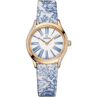 Mini Trésor Quartz 26 Moonshine Gold - Diamond / White - Blue / Toile de Jouy