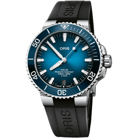 Aquis Date Calibre 400 43.5 Stainless Steel / Blue / Rubber