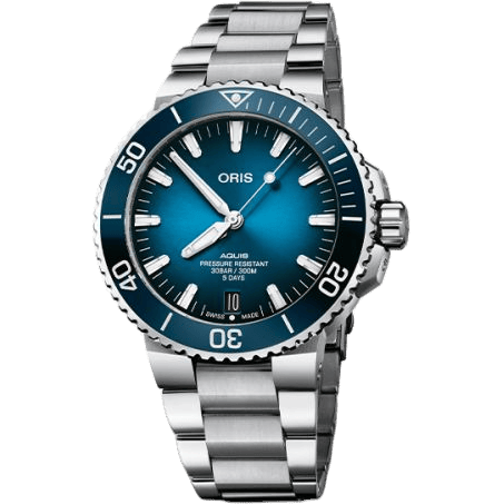Aquis Date Calibre 400 43.5 Stainless Steel / Blue / Bracelet