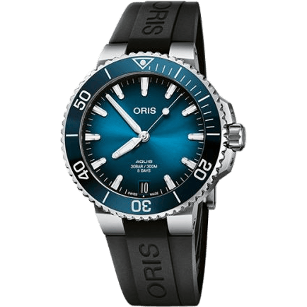 Aquis Date Calibre 400 41.5 Stainless Steel / Blue / Rubber