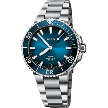 Aquis Date Calibre 400 41.5 Stainless Steel / Blue / Bracelet