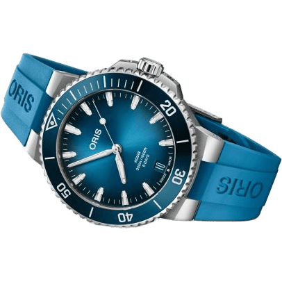 Aquis Date Calibre 400 43.5 Stainless Steel / Blue / Rubber