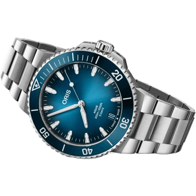 Aquis Date Calibre 400 43.5 Stainless Steel / Blue / Bracelet