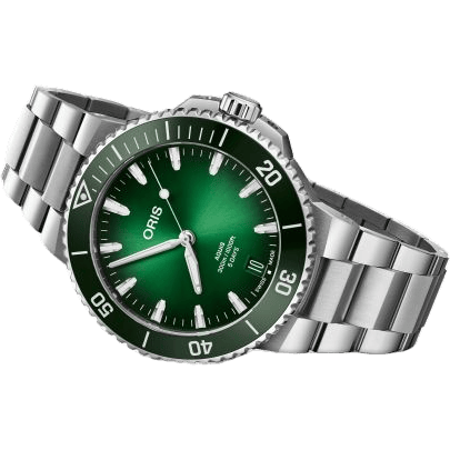 Aquis Date Calibre 400 43.5 Stainless Steel / Green / Bracelet