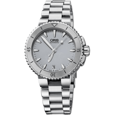Aquis Date 36 Stainless Steel / Grey / Bracelet