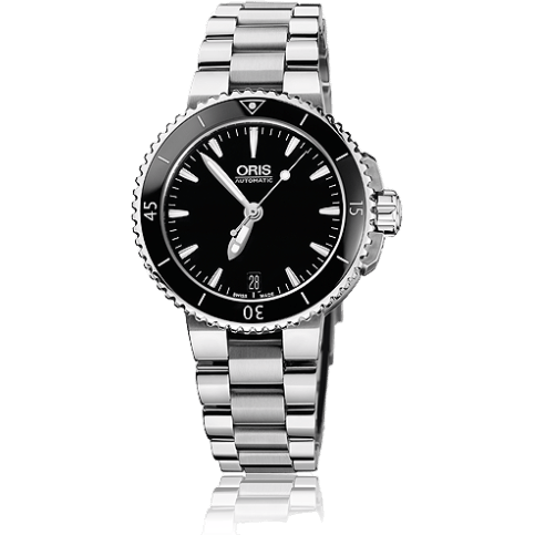 Aquis Date 36 Stainless Steel / Black / Bracelet