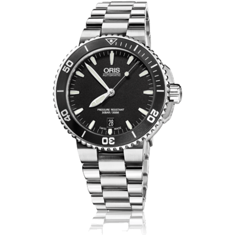 Aquis Date 40 Stainless Steel / Black / Bracelet