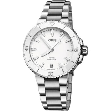 Aquis Date 36.5 Stainless Steel / White / Bracelet