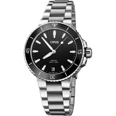 Aquis Date 36.5 Stainless Steel / Black / Bracelet