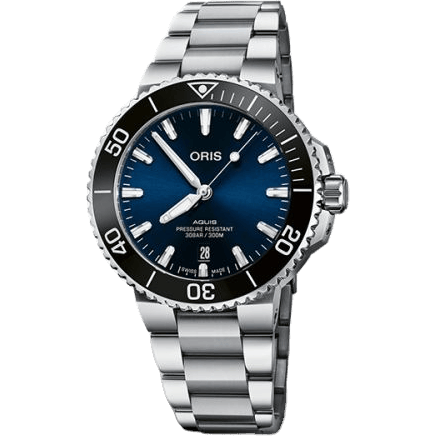 Aquis Date 41.5 Stainless Steel / Blue / Bracelet