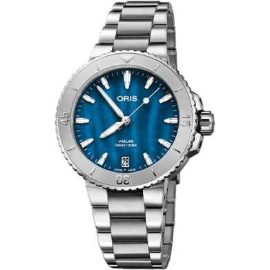 Aquis Date 36.5 Stainless Steel / Blue MOP / Bracelet