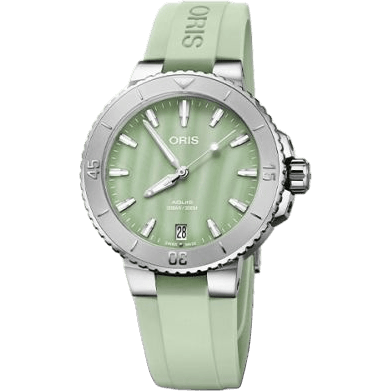 Aquis Date 36.5 Stainless Steel / Seafoam Green / Rubber