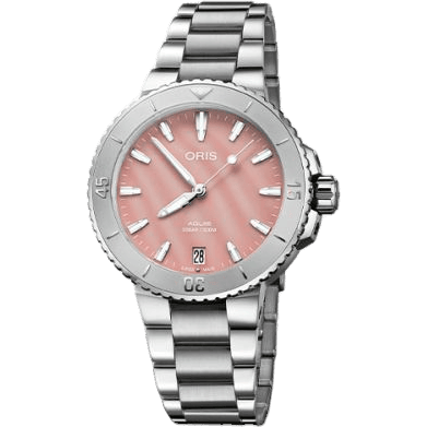 Aquis Date 36.5 Stainless Steel / Pink MOP / Bracelet