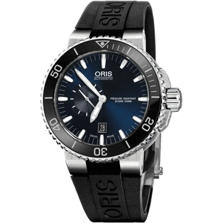 Aquis Small Seconds Date 46 Stainless Steel / Blue / Rubber