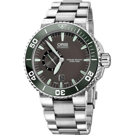 Aquis Small Seconds Date 46 Stainless Steel / Grey / Bracelet