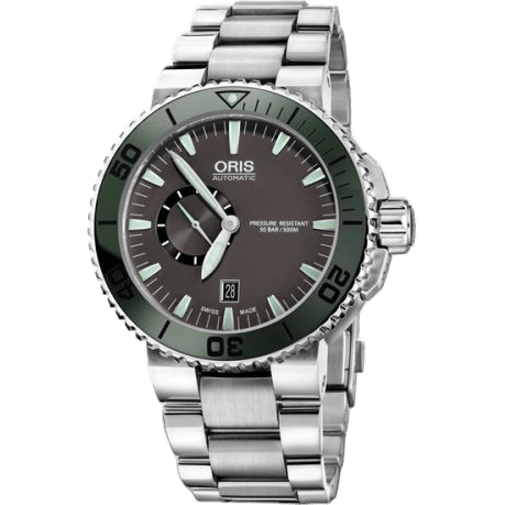 Aquis Small Seconds Date 46 Stainless Steel / Grey / Bracelet