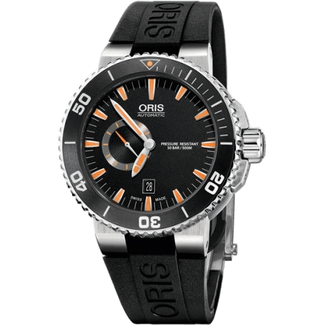 Aquis Small Seconds Date 46 Stainless Steel / Black / Rubber