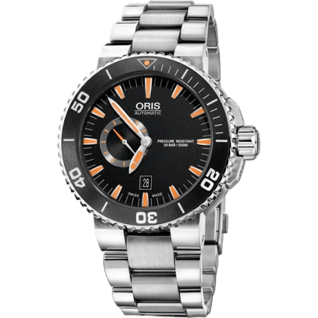 Aquis Small Seconds Date 46 Stainless Steel / Black / Bracelet