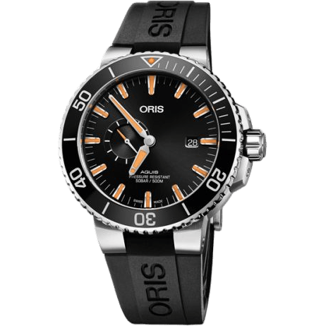 Aquis Small Seconds Date 45.5 Stainless Steel / Black / Rubber