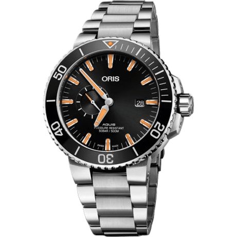 Aquis Small Seconds Date 45.5 Stainless Steel / Black / Bracelet