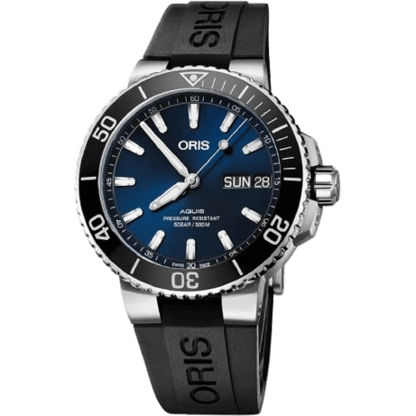 Aquis Big Day Date 45.5mm Stainless Steel / Blue / Rubber