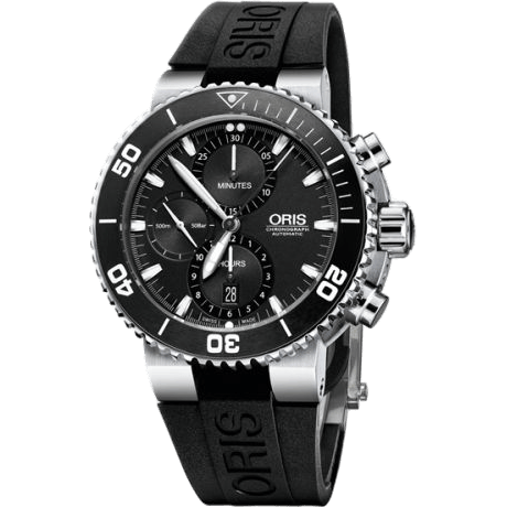 Aquis Chronograph 46 Stainless Steel / Black / Rubber