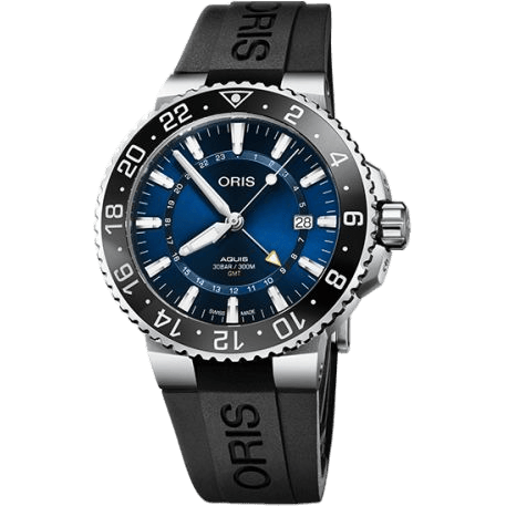 Aquis GMT 43.5 Stainless Steel / Blue / Rubber