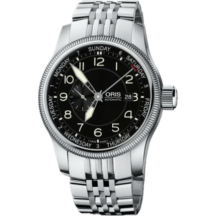Big Crown Small Second Pointer Day Stainless Steel / Black / Bracelet