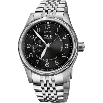 Big Crown Small Second Pointer Day Stainless Steel / Black / Bracelet