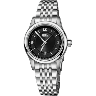 Classic Date Lady 28.5 Stainless Steel / Black / Bracelet