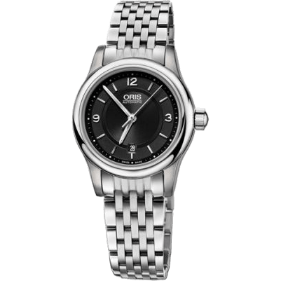 Classic Date Lady 28.5 Stainless Steel / Black / Bracelet