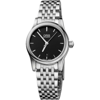 Classic Date Lady 28.5 Stainless Steel / Black / Bracelet