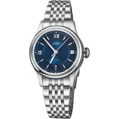 Classic Date Lady 28.5 Stainless Steel / Blue / Bracelet